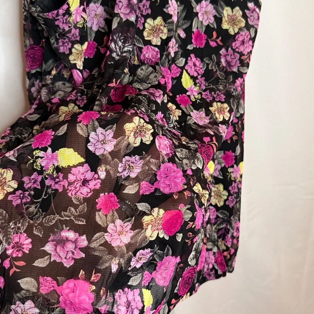 INC International Concepts Floral Sleeveless Wrap Style Tank Top Blouse - Medium - Picture 9 of 12
